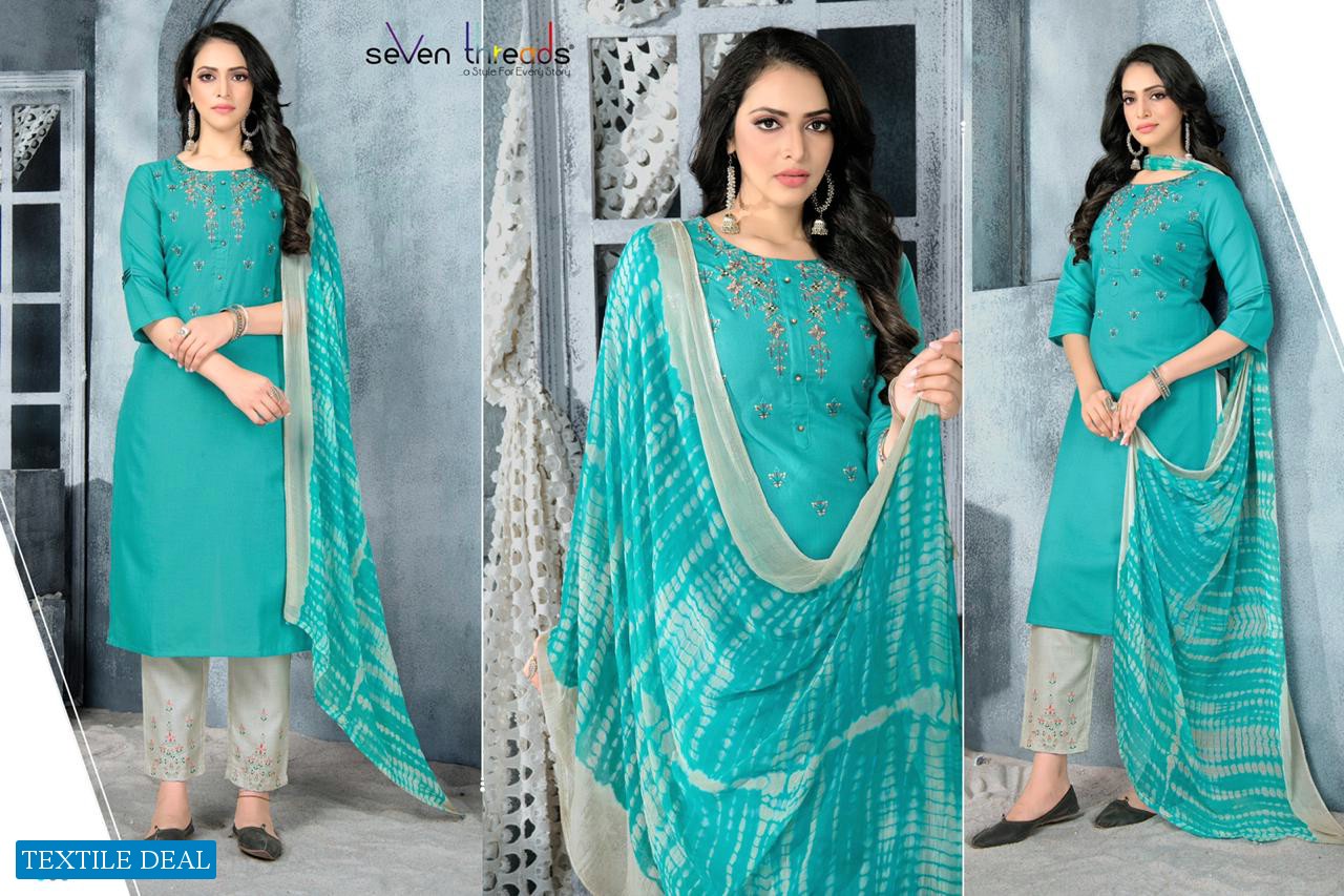 SEVEN THREADS PRISHA COTTON SLUB READYMADE SALWAR KAMEEZ