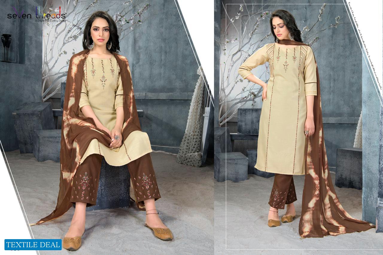 SEVEN THREADS PRISHA COTTON SLUB READYMADE SALWAR KAMEEZ