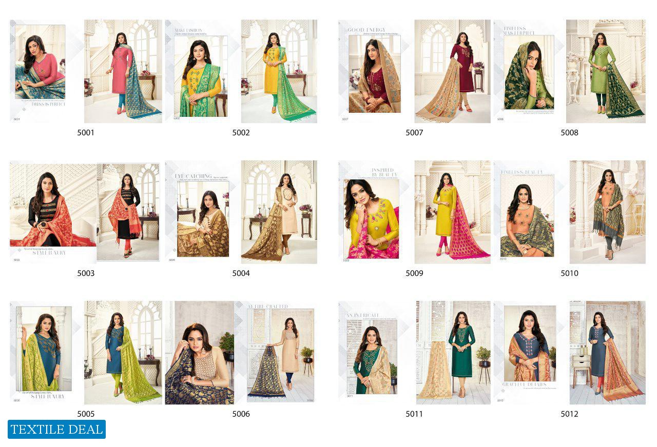 SHAGUN PRESENTS LIFE STYLE VOL 5 MODAL SILK COTTON WITH HAND WORK SALWAR SUITS