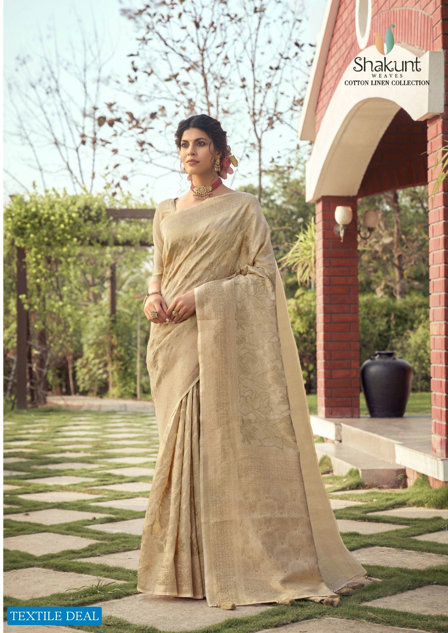 SHAKUNT PRESENT JASVIKA LINEN COTTON EXCLUSIVE FANCY SAREES