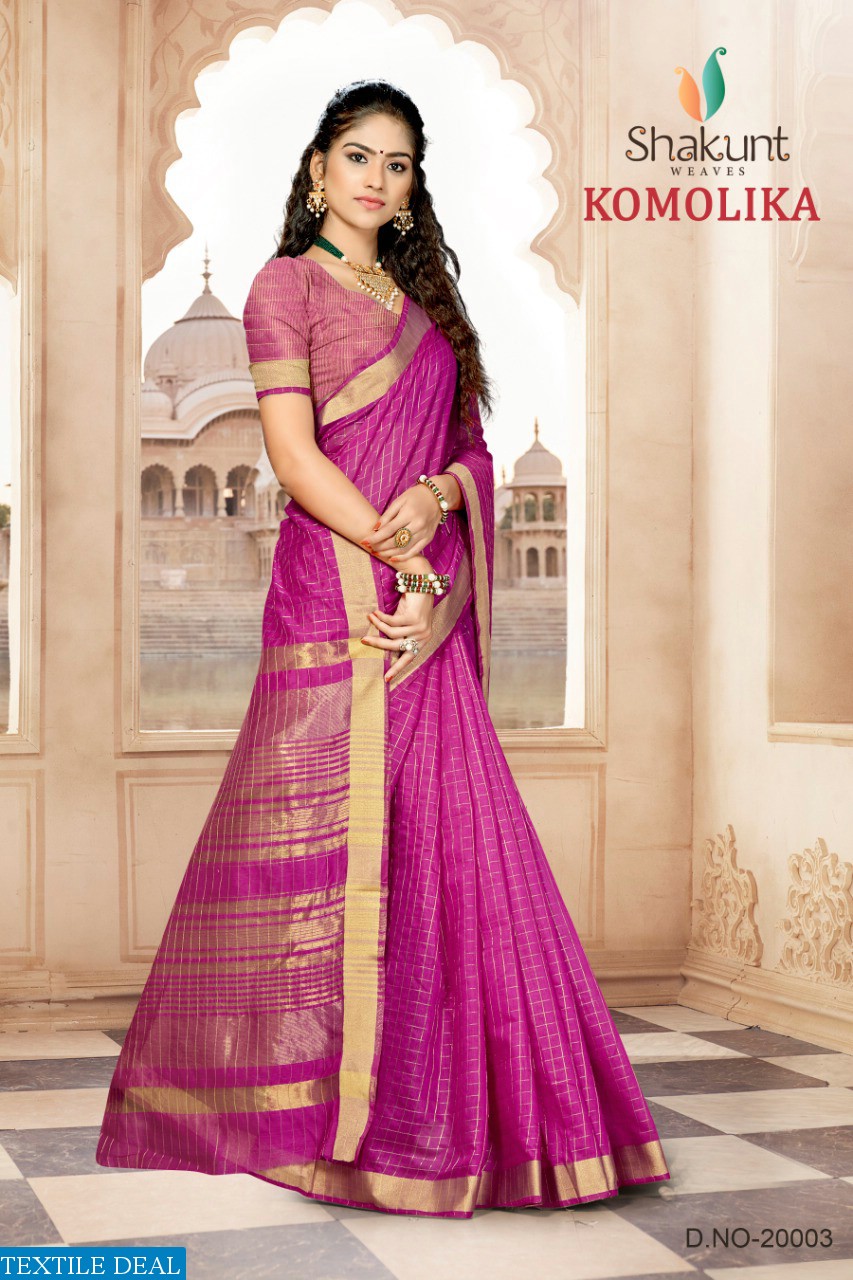 SHAKUNT PRESENT KOMOLIKA COTTON SILK TRADITIONAL CASUAL WEAR SAREE WHOLESALER