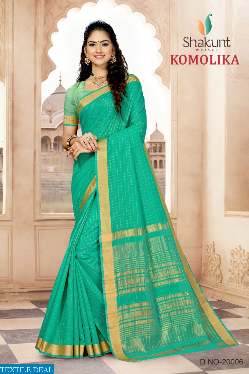 SHAKUNT PRESENT KOMOLIKA COTTON SILK TRADITIONAL CASUAL WEAR SAREE WHOLESALER
