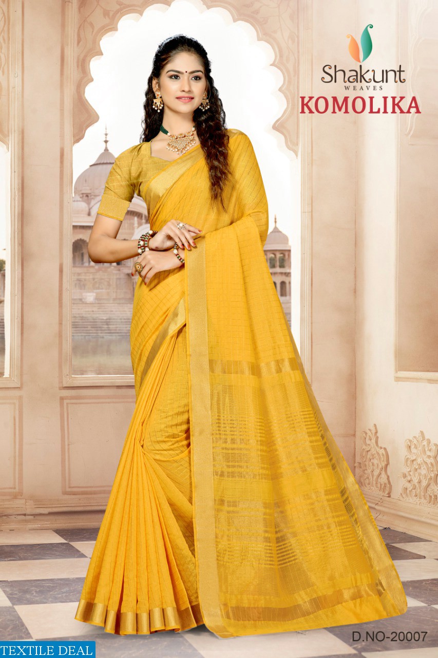 SHAKUNT PRESENT KOMOLIKA COTTON SILK TRADITIONAL CASUAL WEAR SAREE WHOLESALER