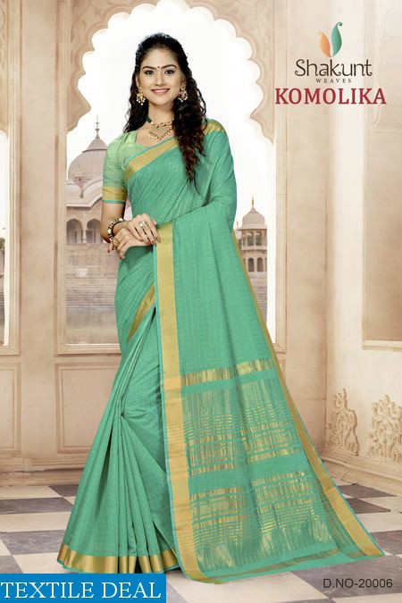 SHAKUNT PRESENT KOMOLIKA COTTON SILK TRADITIONAL CASUAL WEAR SAREE WHOLESALER