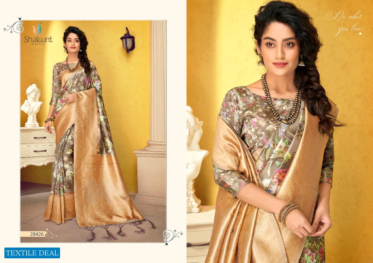 SHAKUNT PRESENT UNNATI WEAVING SILK DIGITAL PRINTED FANCY SAREE