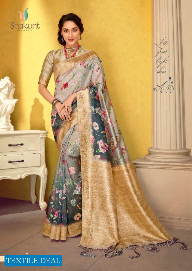 SHAKUNT PRESENT UNNATI WEAVING SILK DIGITAL PRINTED FANCY SAREE
