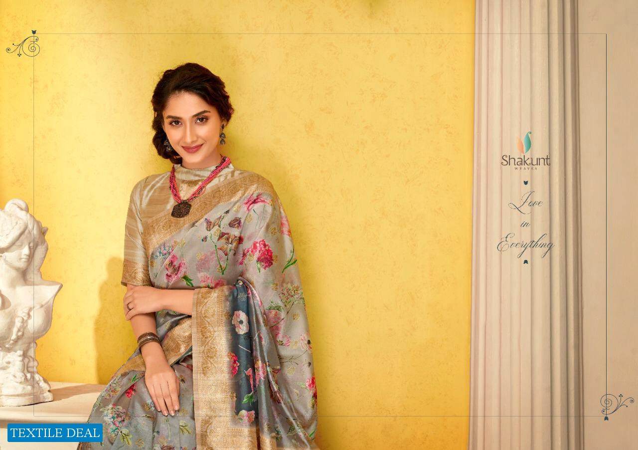SHAKUNT PRESENT UNNATI WEAVING SILK DIGITAL PRINTED FANCY SAREE