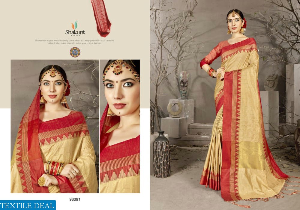 SHAKUNT WEAVES SUNSHINE COTTON SILK 98090-98095 SERIES SAREE ONLINE