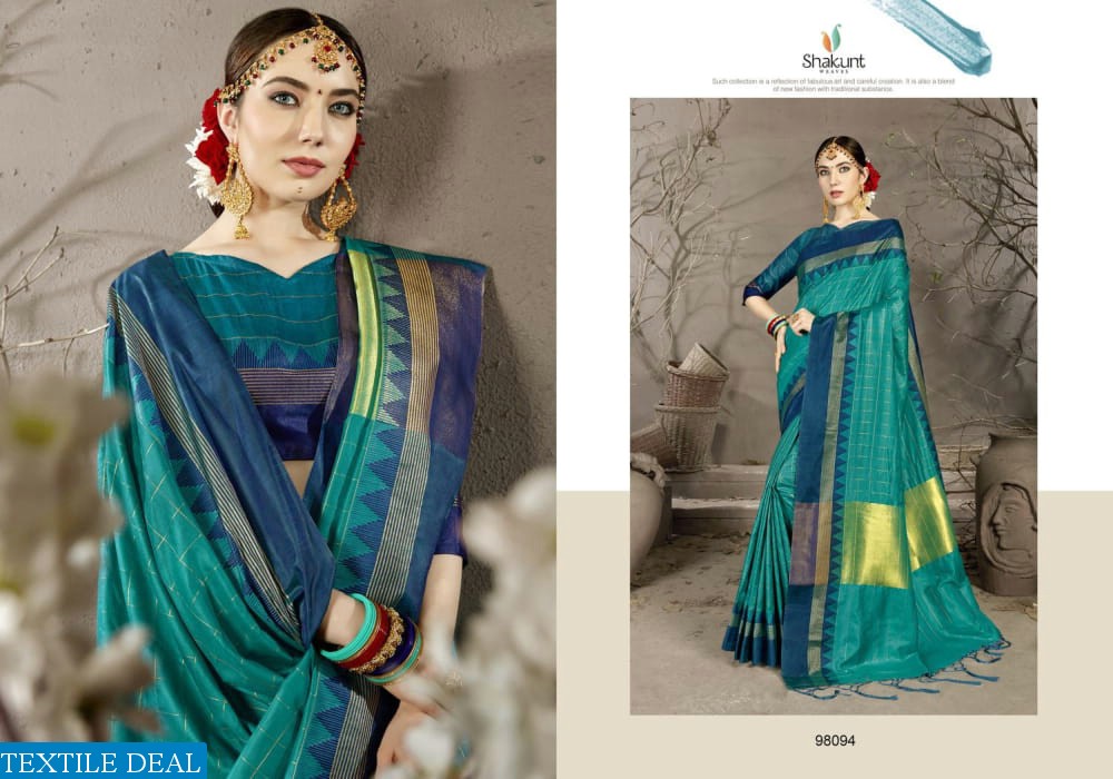 SHAKUNT WEAVES SUNSHINE COTTON SILK 98090-98095 SERIES SAREE ONLINE