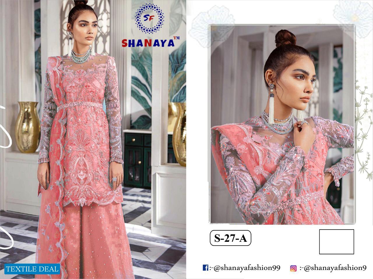 SHANAYA FASHION ROSE S 27 COLOR HEAVY BUTTERFLY NET BRIDAL PAKISTANI SUIT CONCEPT