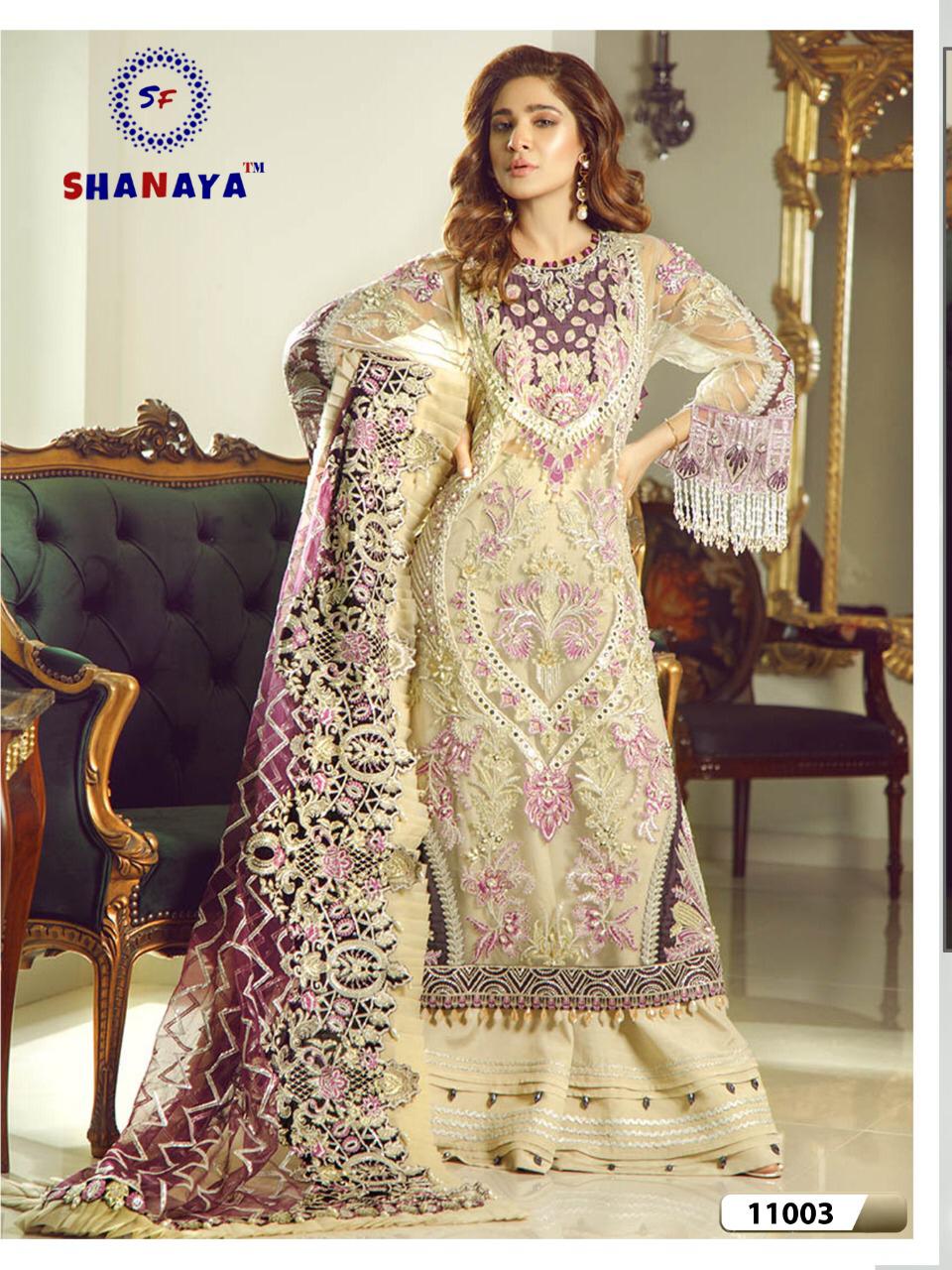 SHANAYA ROSE PREMIUM COLLECTION HEAVY NET WITH WORK PAKISTANI SUITS CONCEPT