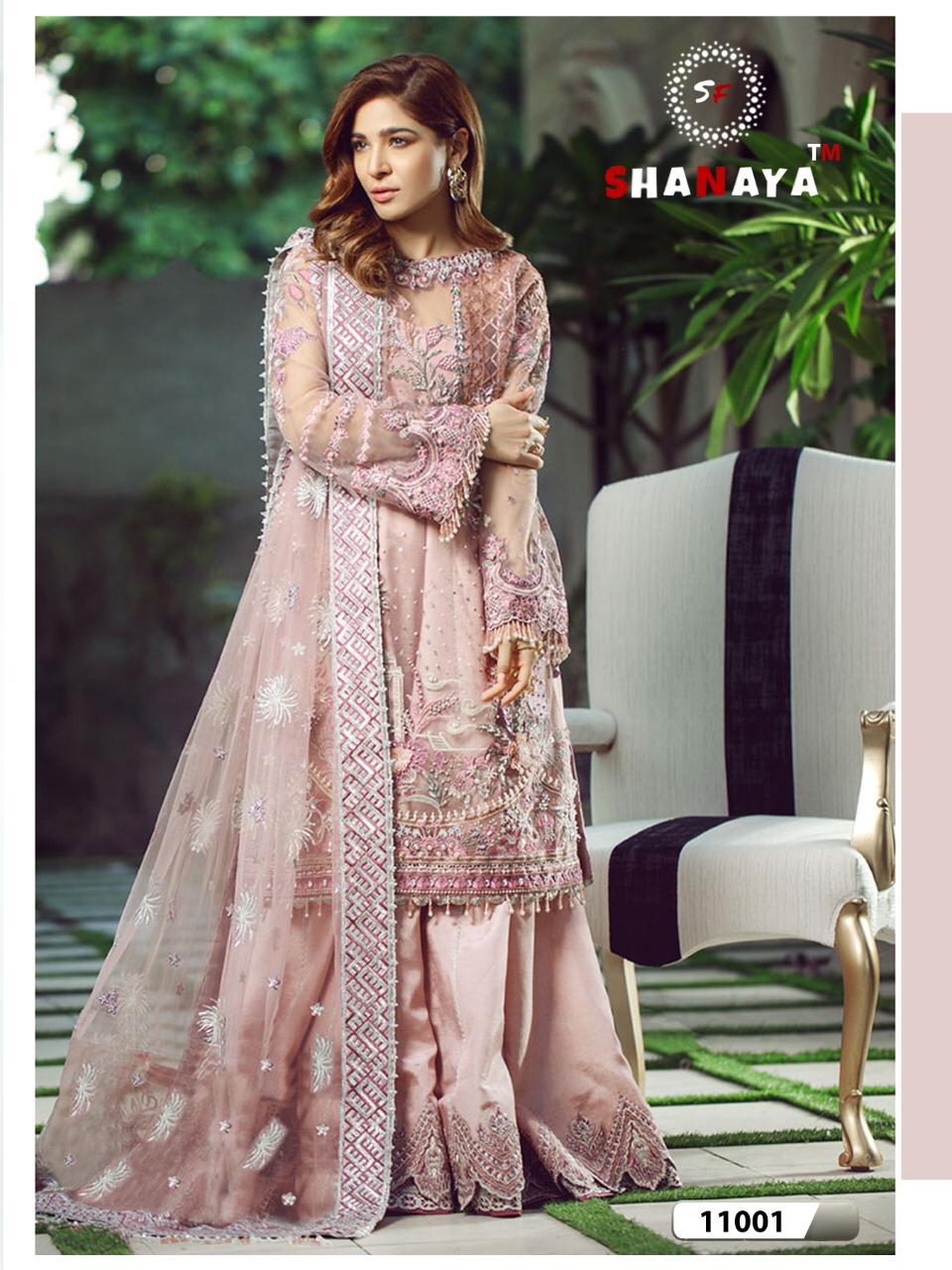SHANAYA ROSE PREMIUM COLLECTION HEAVY NET WITH WORK PAKISTANI SUITS CONCEPT