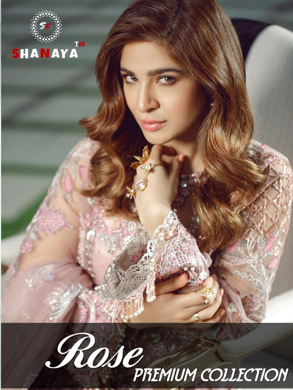 SHANAYA ROSE PREMIUM COLLECTION HEAVY NET WITH WORK PAKISTANI SUITS CONCEPT