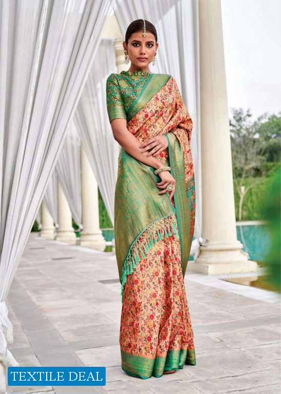 SHANGRILA LATIKA DIGITAL DOUBLE PALLU DIGITAL WEAVING SARI EXPORTER FROM SURAT