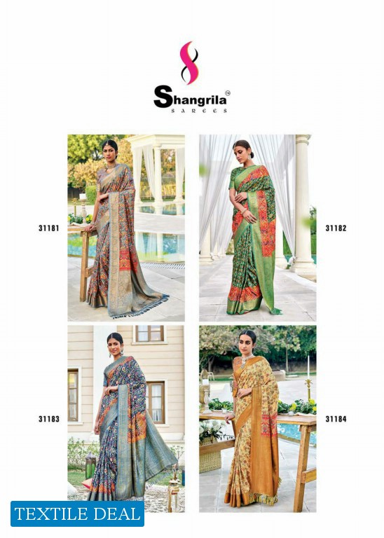 SHANGRILA LATIKA DIGITAL DOUBLE PALLU DIGITAL WEAVING SARI EXPORTER FROM SURAT