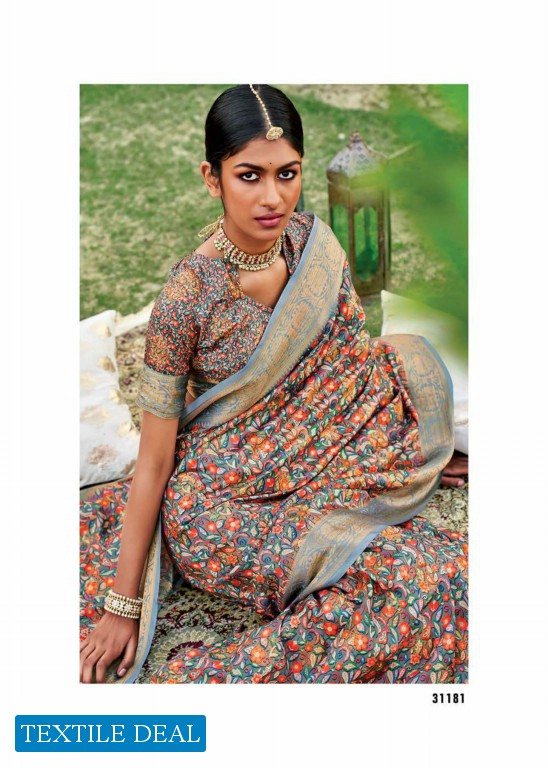 SHANGRILA LATIKA DIGITAL DOUBLE PALLU DIGITAL WEAVING SARI EXPORTER FROM SURAT