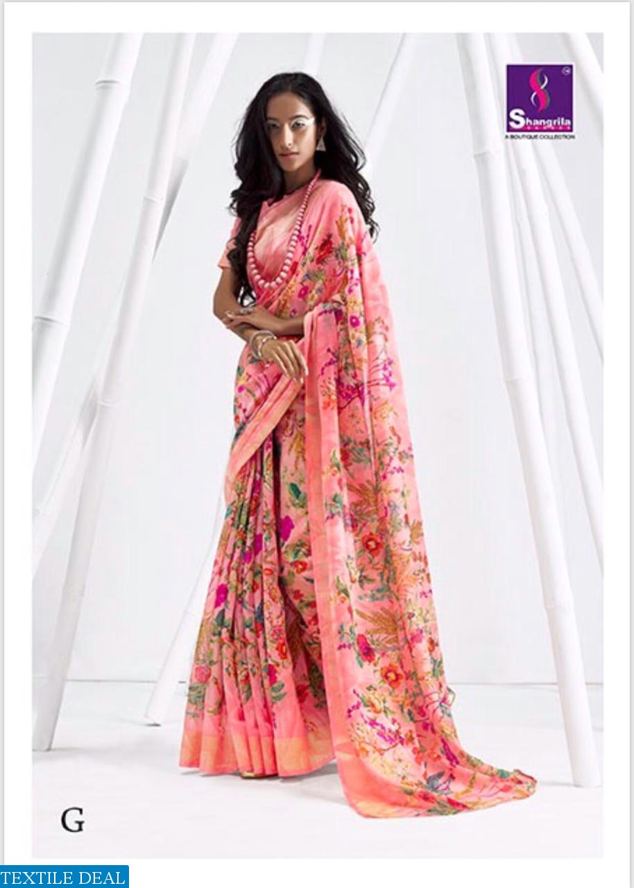 SHANGRILA LAUNCH SIMAAYA VOL 2 LINEN COTTON SAREE WHOLESALE RATE