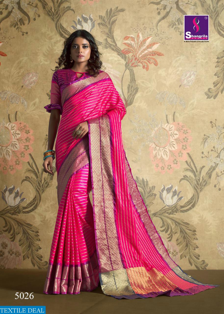 SHANGRILA PRESENT MOGRA WEAVING CASUAL WEAR SAREE CATLOG COLLECTION