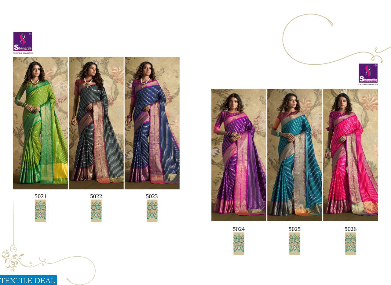SHANGRILA PRESENT MOGRA WEAVING CASUAL WEAR SAREE CATLOG COLLECTION