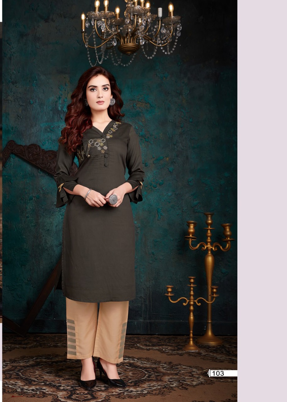 VIVILS SHERON DESIGNER STYLIST KURTI WITH PANTS
