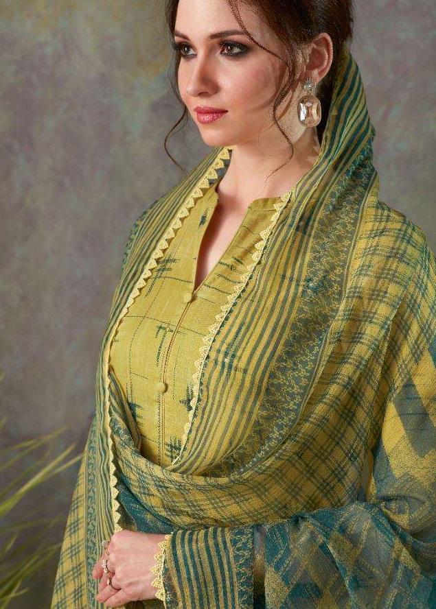 SHIDDAT PRESENT SIYAHI COTTON SATIN SUMMER WEAR FANCY SUITS WHOLESALER