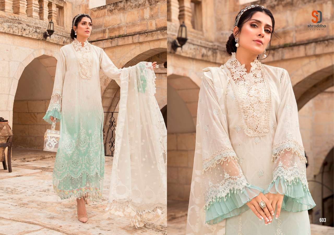 SHRADDHA MARIA B SIFFLI COLLECTION CAMBRIC COTTON PAKISTANI SUITS