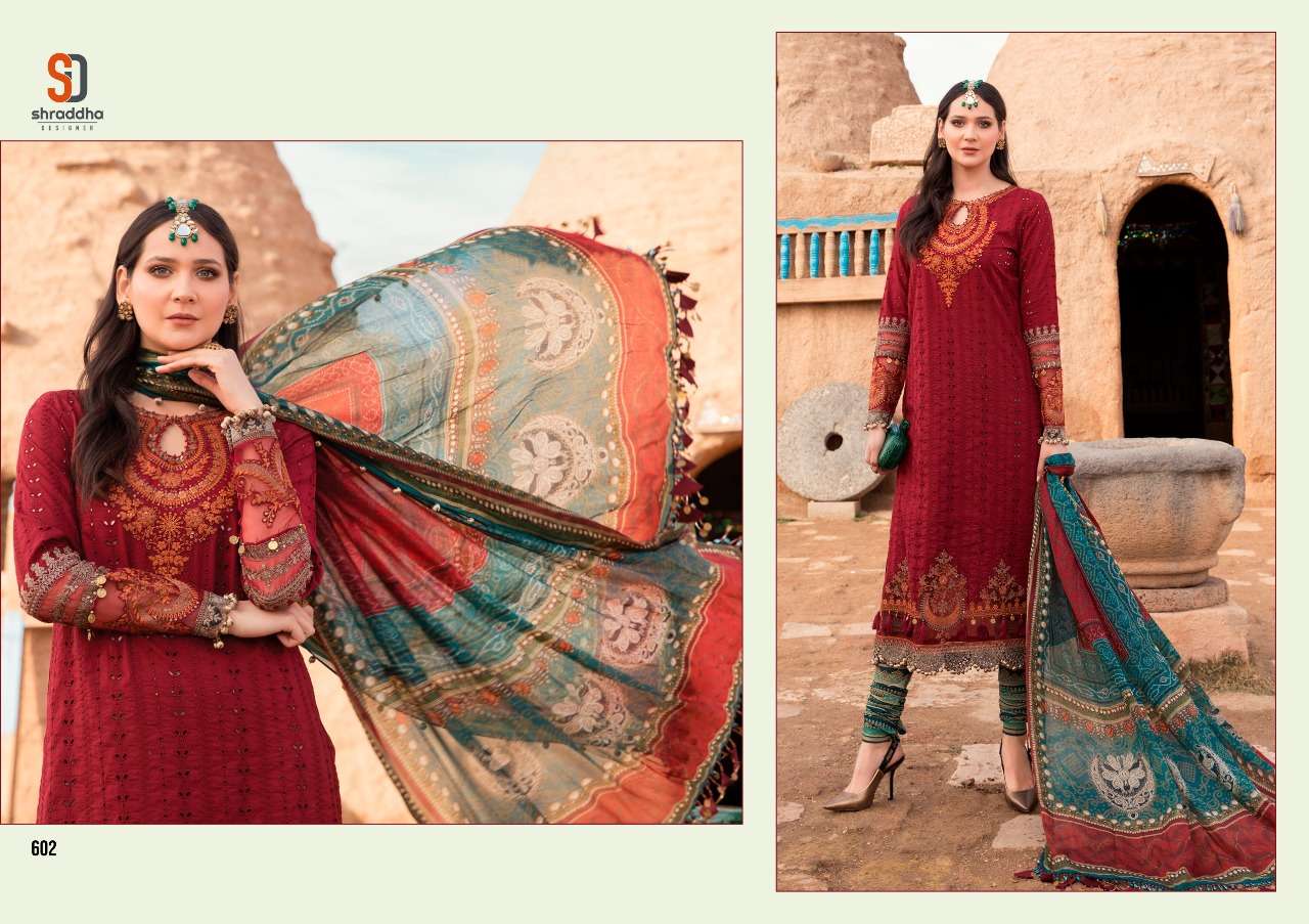 SHRADDHA MARIA B SIFFLI COLLECTION CAMBRIC COTTON PAKISTANI SUITS