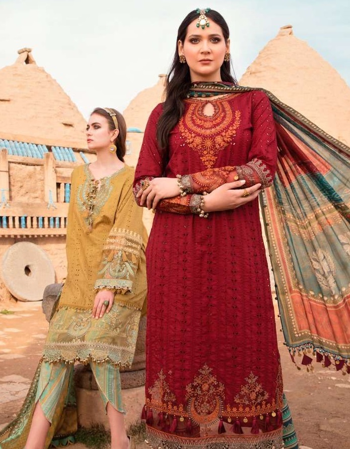 SHRADDHA MARIA B SIFFLI COLLECTION CAMBRIC COTTON PAKISTANI SUITS