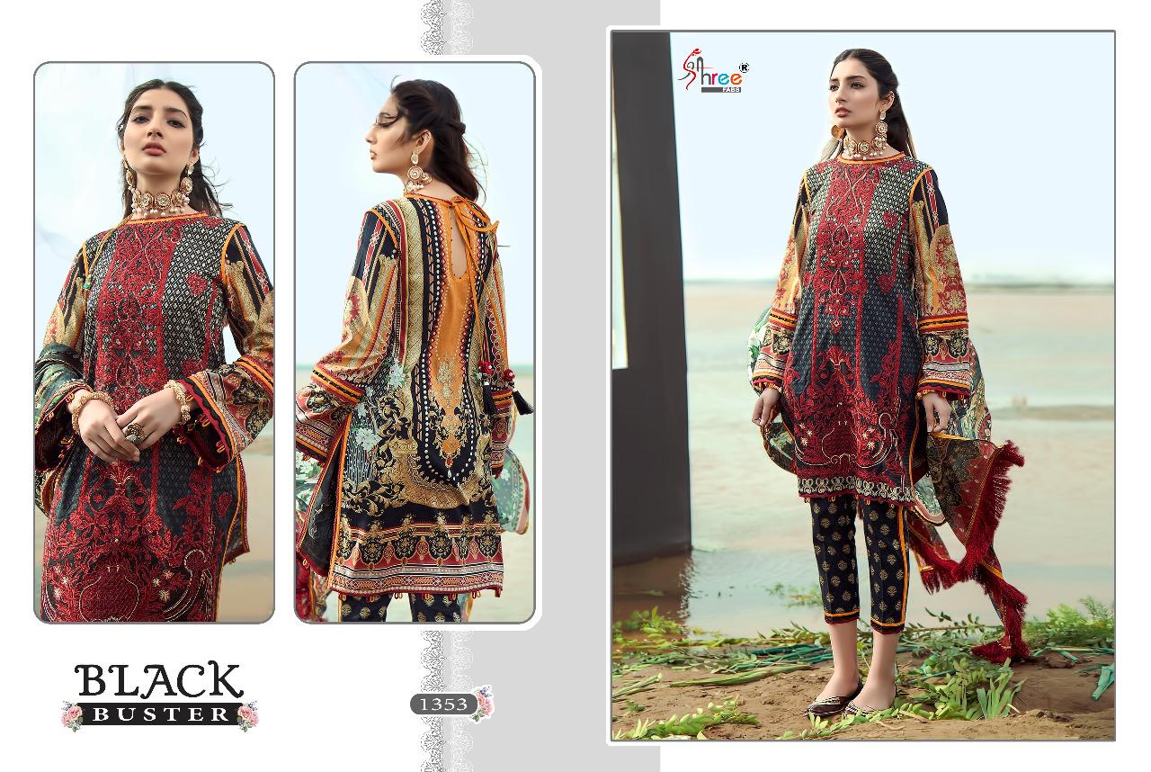 SHREE FAB BLACK BUSTER PURE COTTON WITH EXCLUSIVE EMBROIDERY SALWAR SUIT PAKISTANI DESIGN