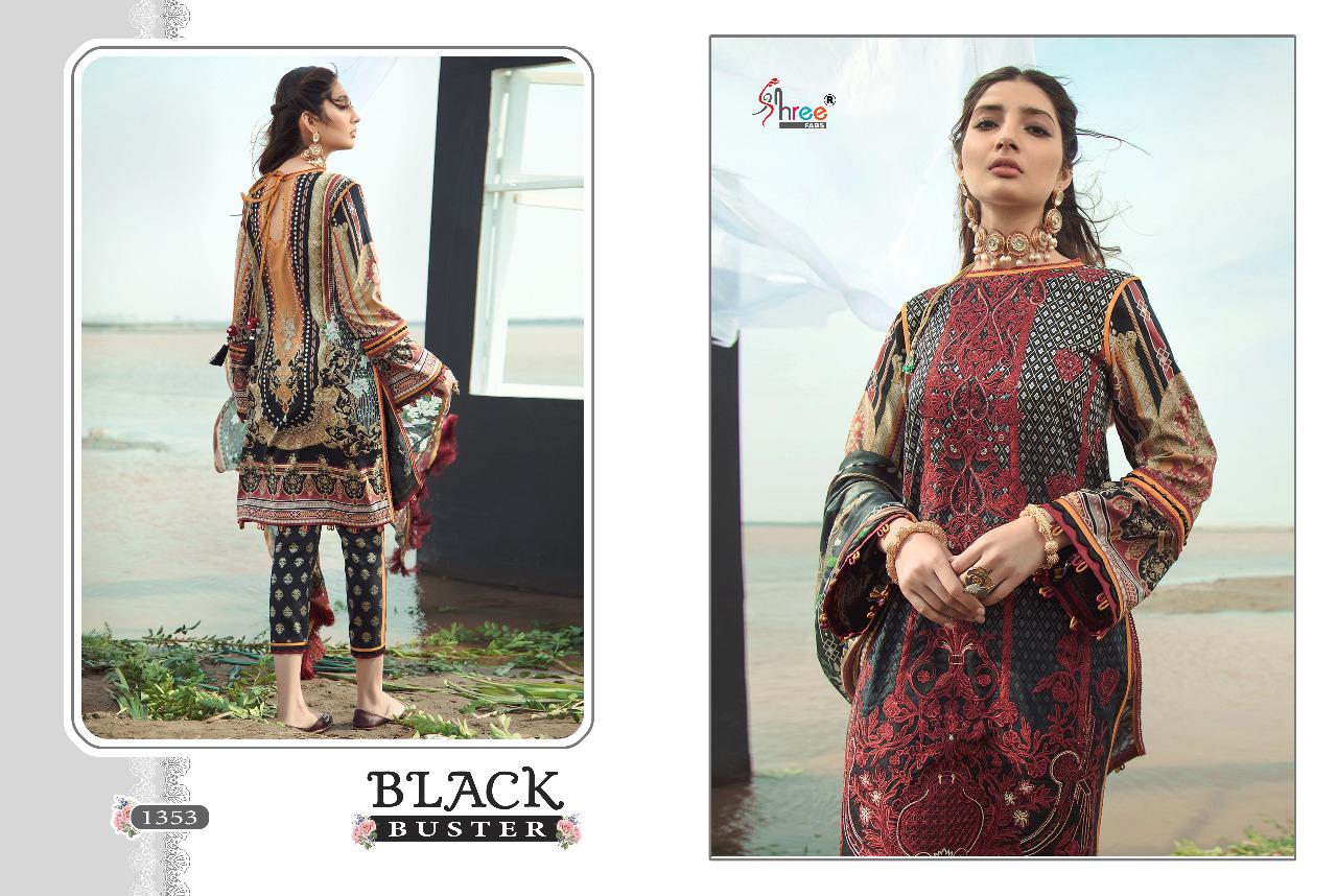 SHREE FAB BLACK BUSTER PURE COTTON WITH EXCLUSIVE EMBROIDERY SALWAR SUIT PAKISTANI DESIGN