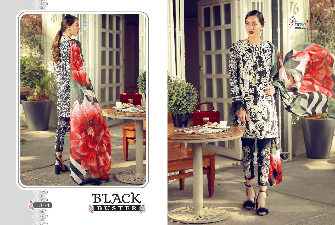 SHREE FAB BLACK BUSTER PURE COTTON WITH EXCLUSIVE EMBROIDERY SALWAR SUIT PAKISTANI DESIGN
