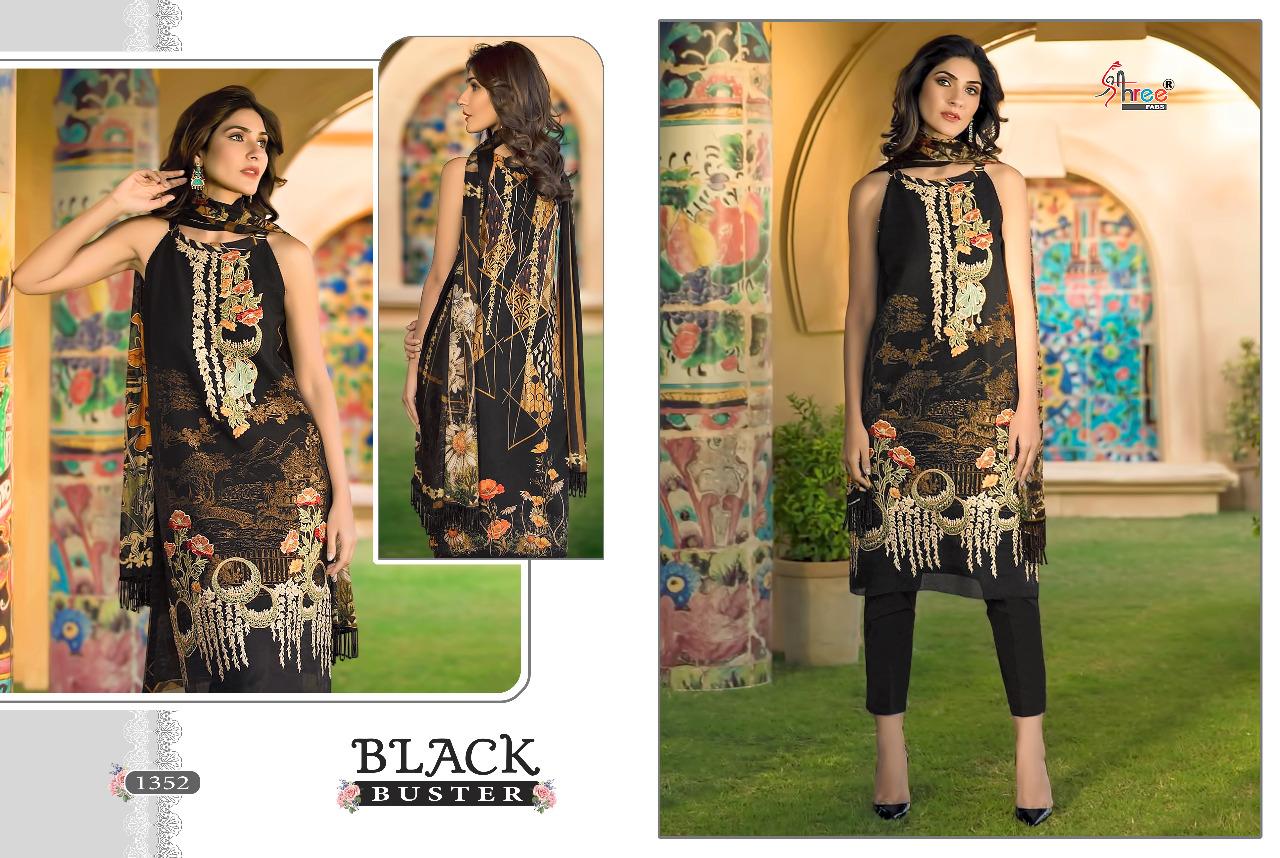 SHREE FAB BLACK BUSTER PURE COTTON WITH EXCLUSIVE EMBROIDERY SALWAR SUIT PAKISTANI DESIGN