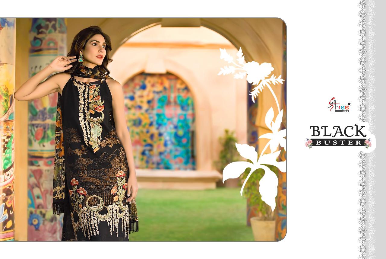 SHREE FAB BLACK BUSTER PURE COTTON WITH EXCLUSIVE EMBROIDERY SALWAR SUIT PAKISTANI DESIGN