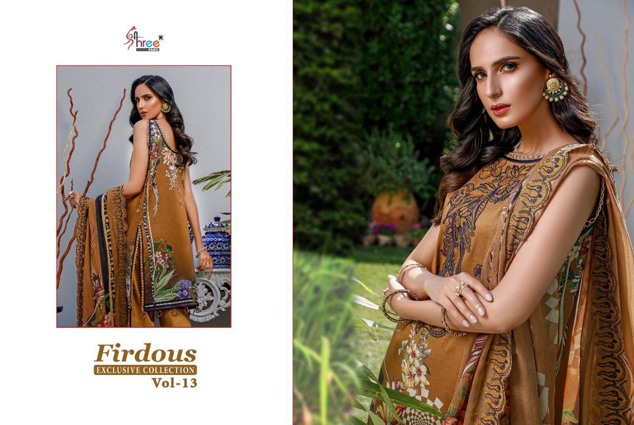 SHREE FAB FIRDOUS EXCLUSIVE COLLECTION VOL 13 PURE COTTON PRINT PAKISTANI SUIT CONCEPT