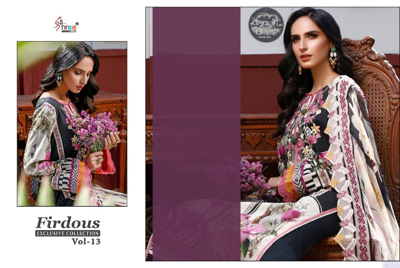 SHREE FAB FIRDOUS EXCLUSIVE COLLECTION VOL 13 PURE COTTON PRINT PAKISTANI SUIT CONCEPT