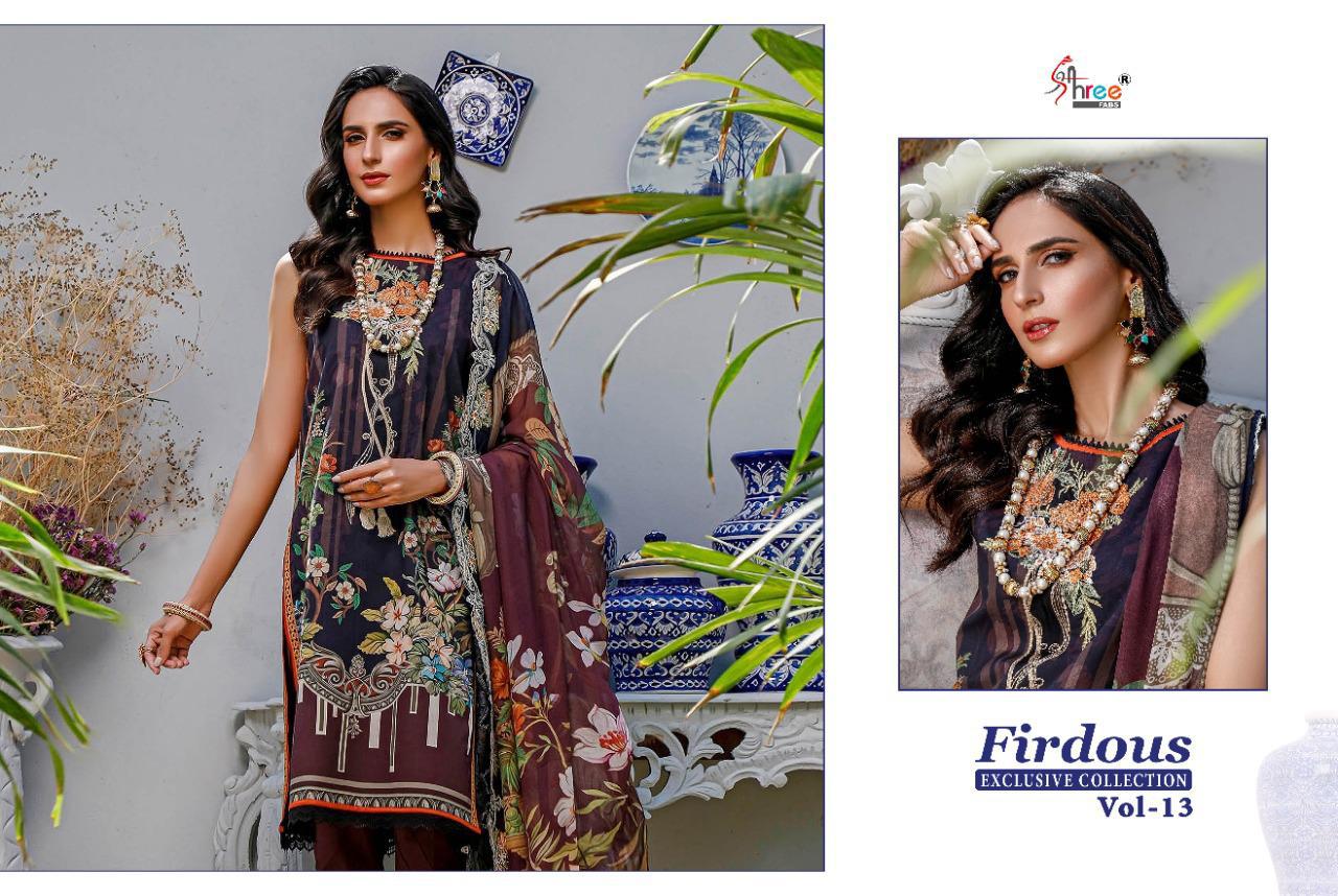 SHREE FAB FIRDOUS EXCLUSIVE COLLECTION VOL 13 PURE COTTON PRINT PAKISTANI SUIT CONCEPT