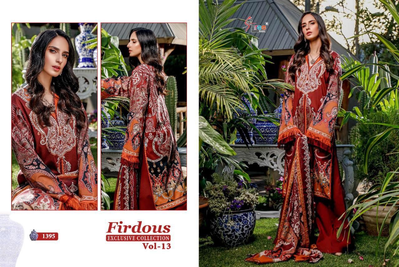 SHREE FAB FIRDOUS EXCLUSIVE COLLECTION VOL 13 PURE COTTON PRINT PAKISTANI SUIT CONCEPT