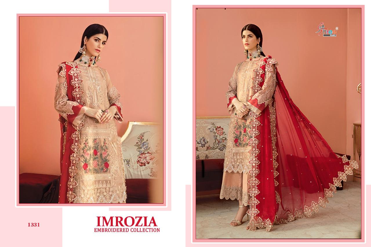 SHREE FAB IMORZIA EMBROIDERED COLLECTION 1328-1331 SERIES GEORGETTE PAKISTANI SUITS EXPORTER