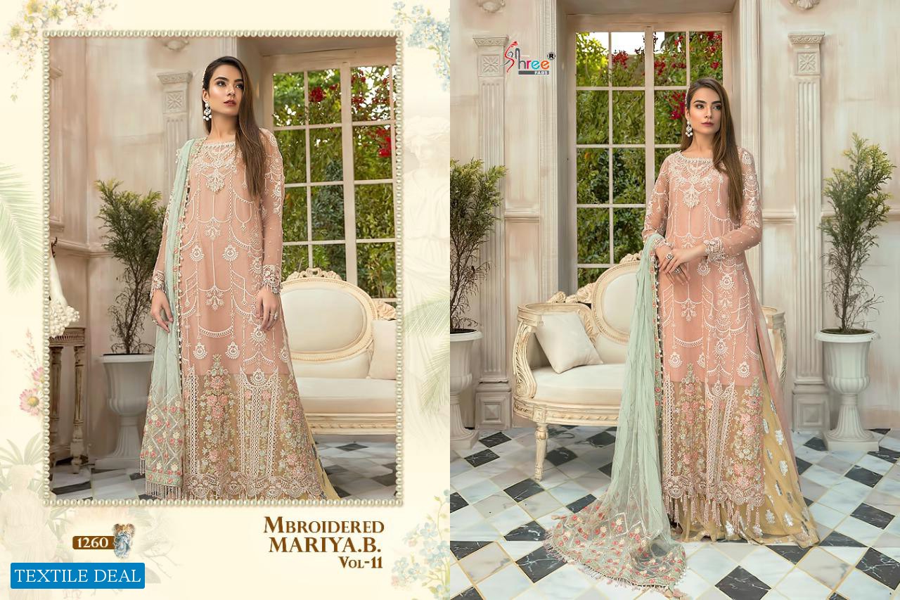 SHREE FAB MBROIDERED MARIYA B VOL 11 GEORGETTE WITH EMBROIDERY WORK HEAVY SUIT