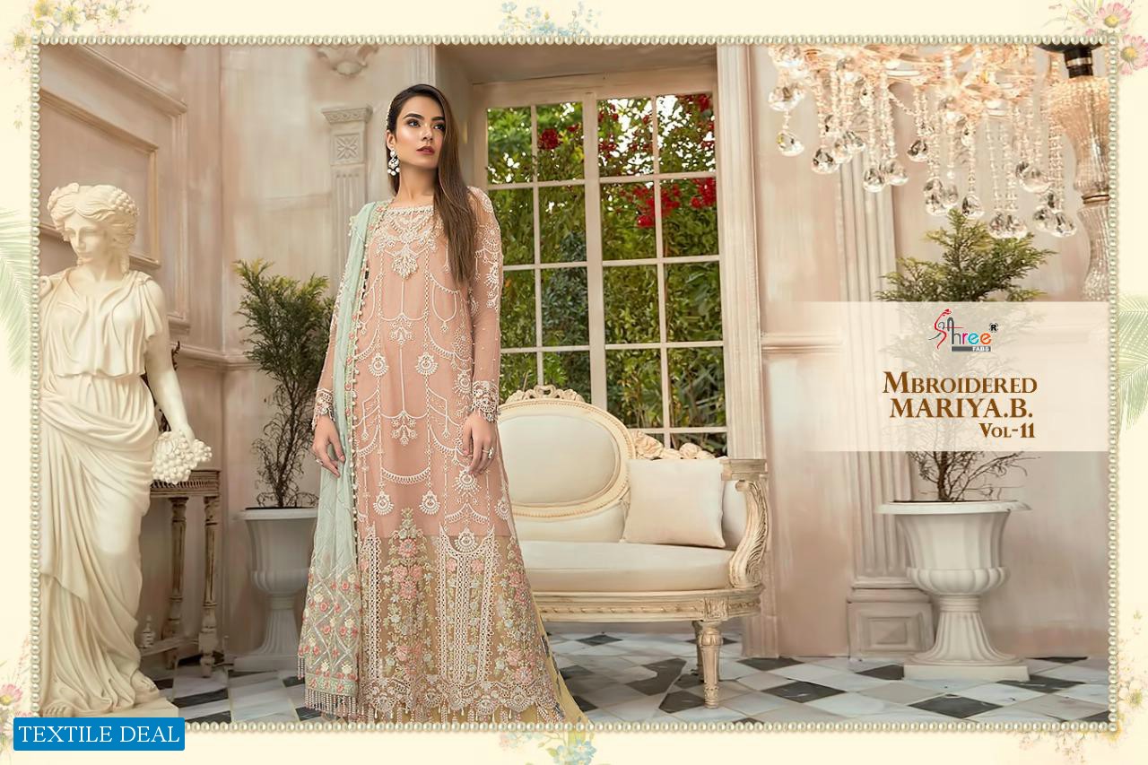 SHREE FAB MBROIDERED MARIYA B VOL 11 GEORGETTE WITH EMBROIDERY WORK HEAVY SUIT