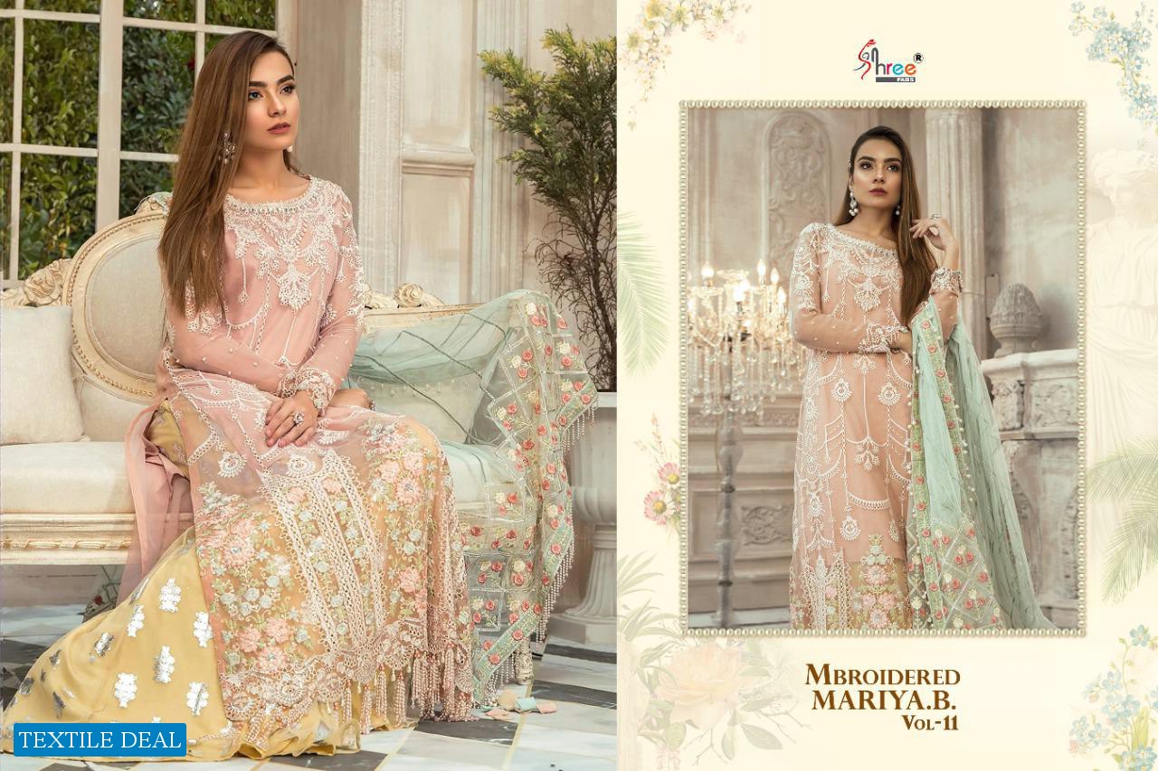 SHREE FAB MBROIDERED MARIYA B VOL 11 GEORGETTE WITH EMBROIDERY WORK HEAVY SUIT