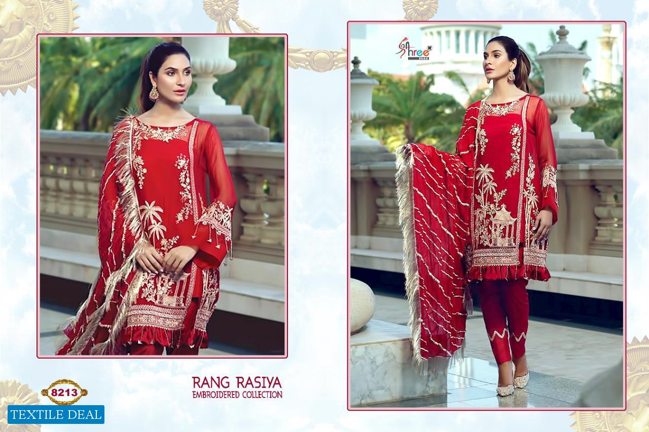 SHREE FAB RANG RASIYA EMBROIDERED COLLECTION GEORGETTE LOOK STUNNING SUIT