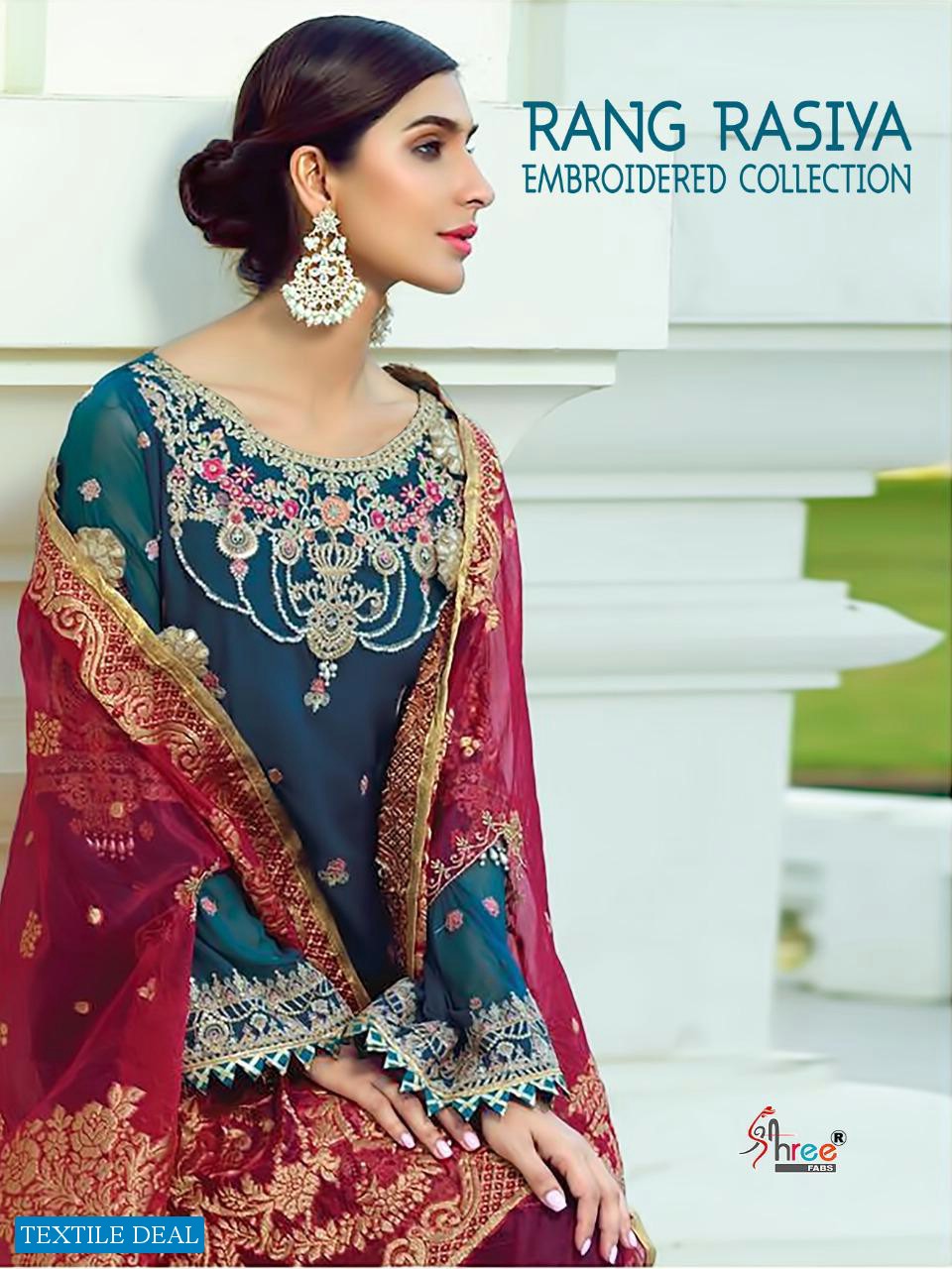 SHREE FAB RANG RASIYA EMBROIDERED COLLECTION GEORGETTE LOOK STUNNING SUIT