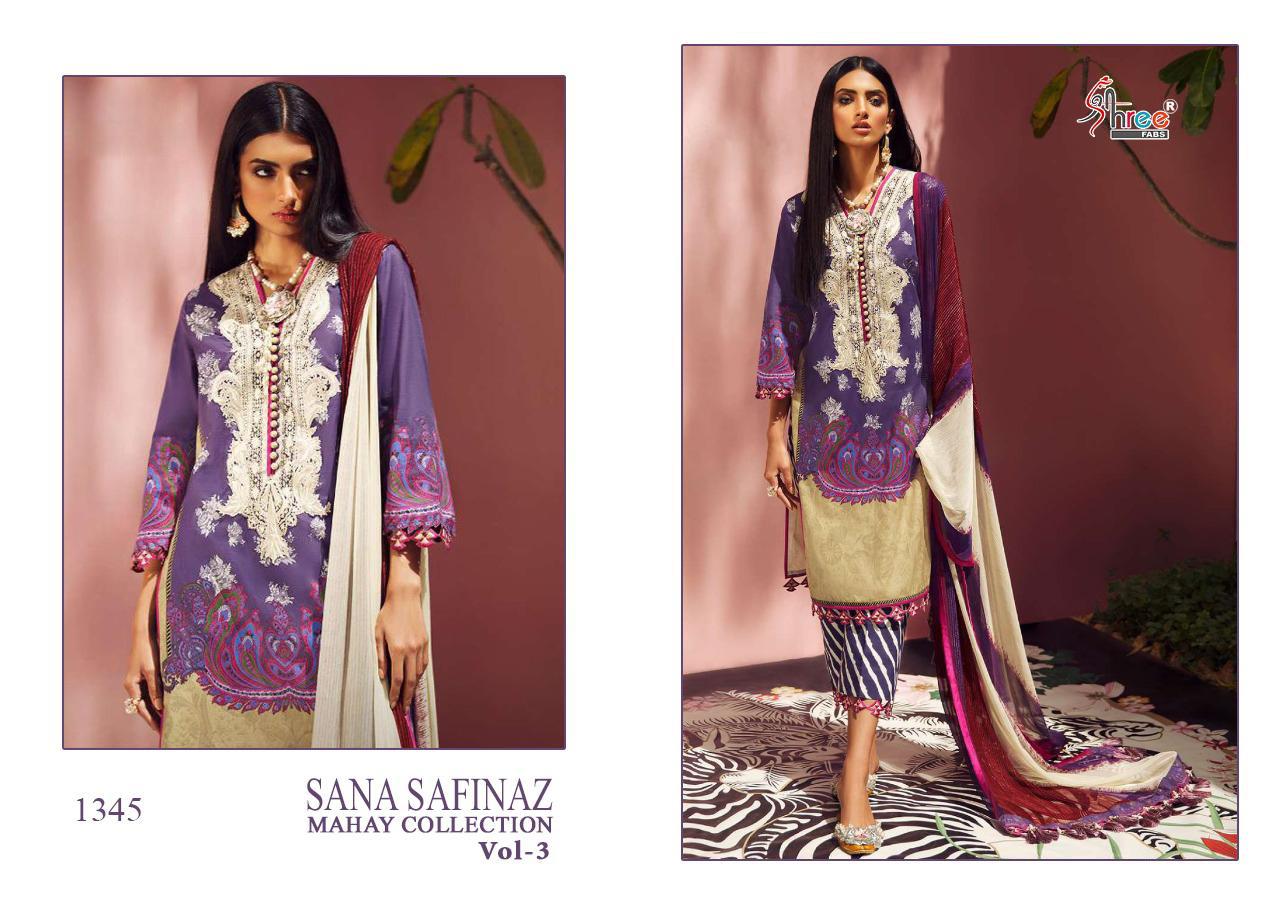 SHREE FAB SANA SAFINAZ MAHAY VOL 3 JAM SATIN PAKISTANI DRESSES WHOLESALER