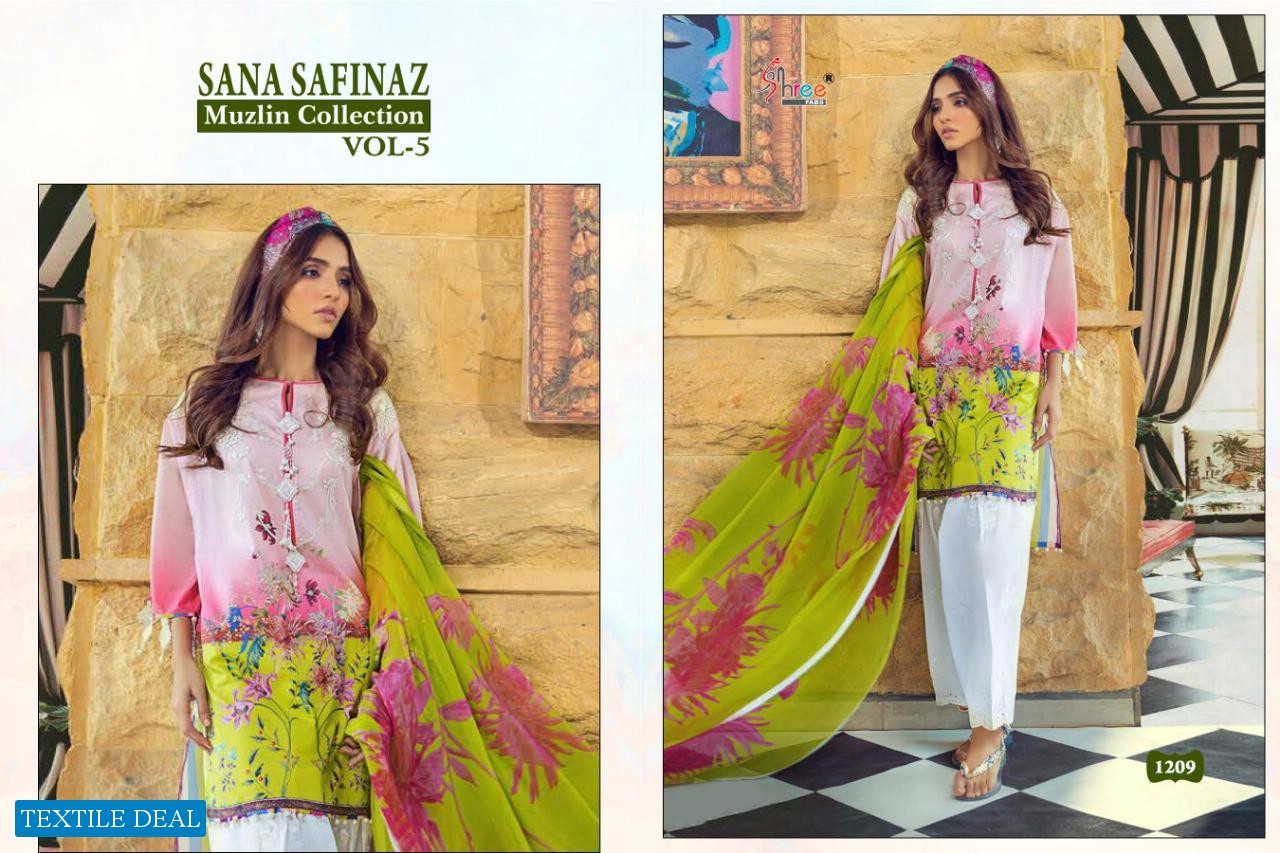 SHREE FAB SANA SAFINAZ MUZLIN COLLECTION VOL 5 JAM COTTON SUITS