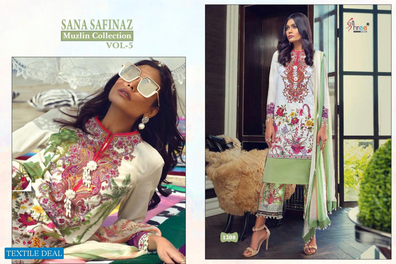 SHREE FAB SANA SAFINAZ MUZLIN COLLECTION VOL 5 JAM COTTON SUITS