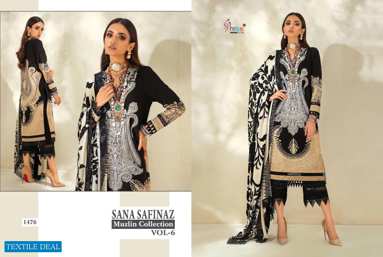 SHREE FAB SANA SAFINAZ MUZLIN COLLECTION VOL 6 JAM COTTON PRINT SALWAR KAMEEZ IN SURAT MARKET