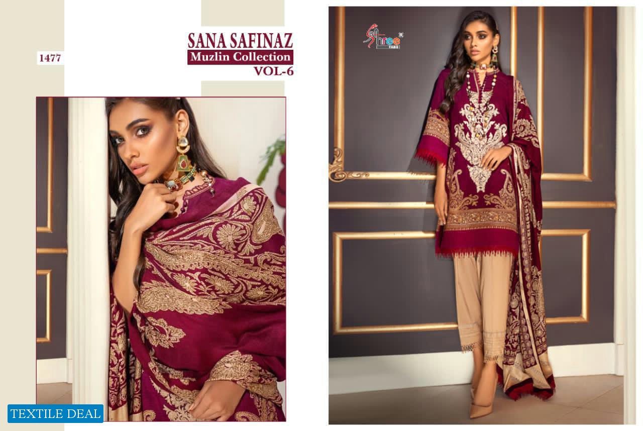 SHREE FAB SANA SAFINAZ MUZLIN COLLECTION VOL 6 JAM COTTON PRINT SALWAR KAMEEZ IN SURAT MARKET