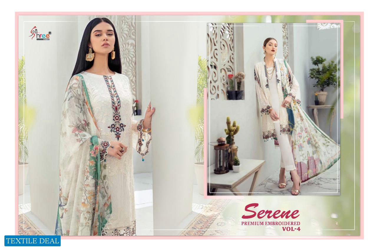 SHREE FAB SERENE PREMIUM EMBROIDERED VOL 4 GEORGETTE EMBROIDERY PAKISTANI SUITS