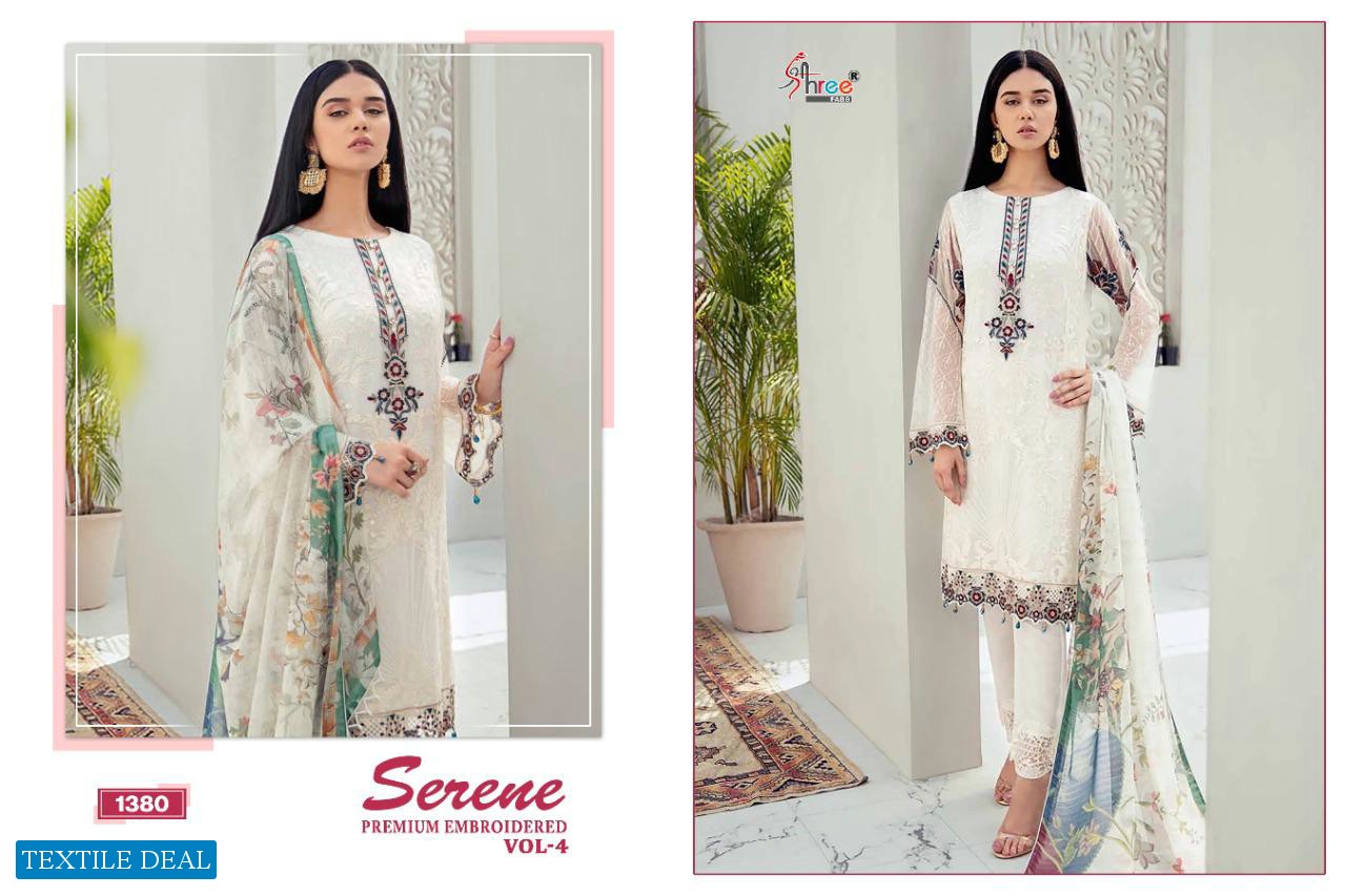 SHREE FAB SERENE PREMIUM EMBROIDERED VOL 4 GEORGETTE EMBROIDERY PAKISTANI SUITS